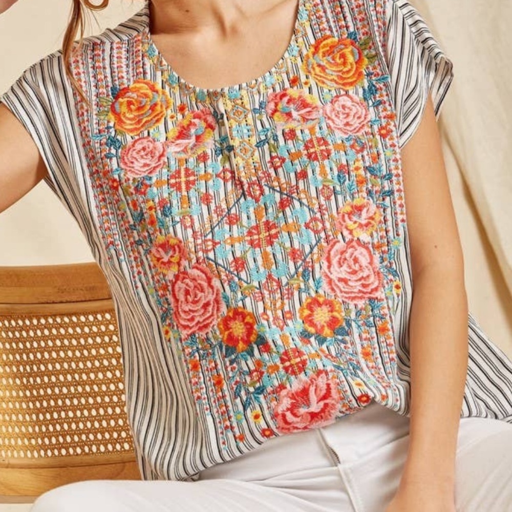 Savanna Jane Sleeveless Embroidered Top